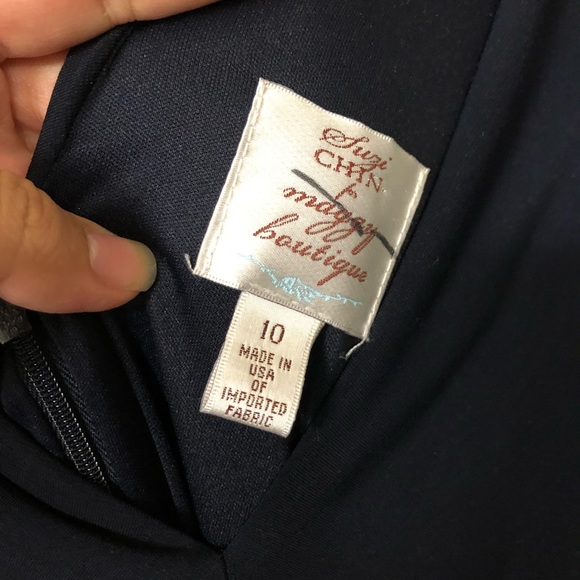 Suzi Chin for Maggy Boutique Navy Dress - Picture 4 of 6